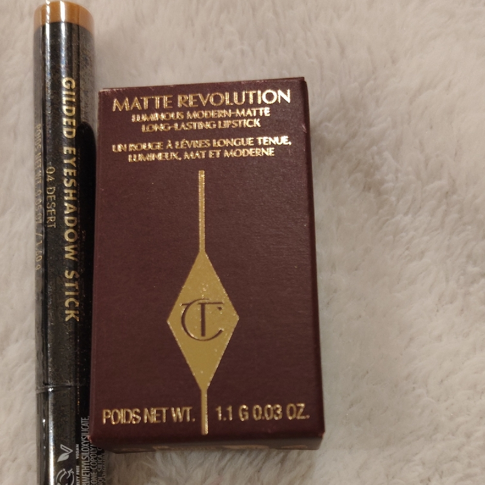 Charlotte Tilbury Matte Revolution Lipstick and Gilded Eyeshadow Stick